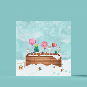 candy flowerpot illustration