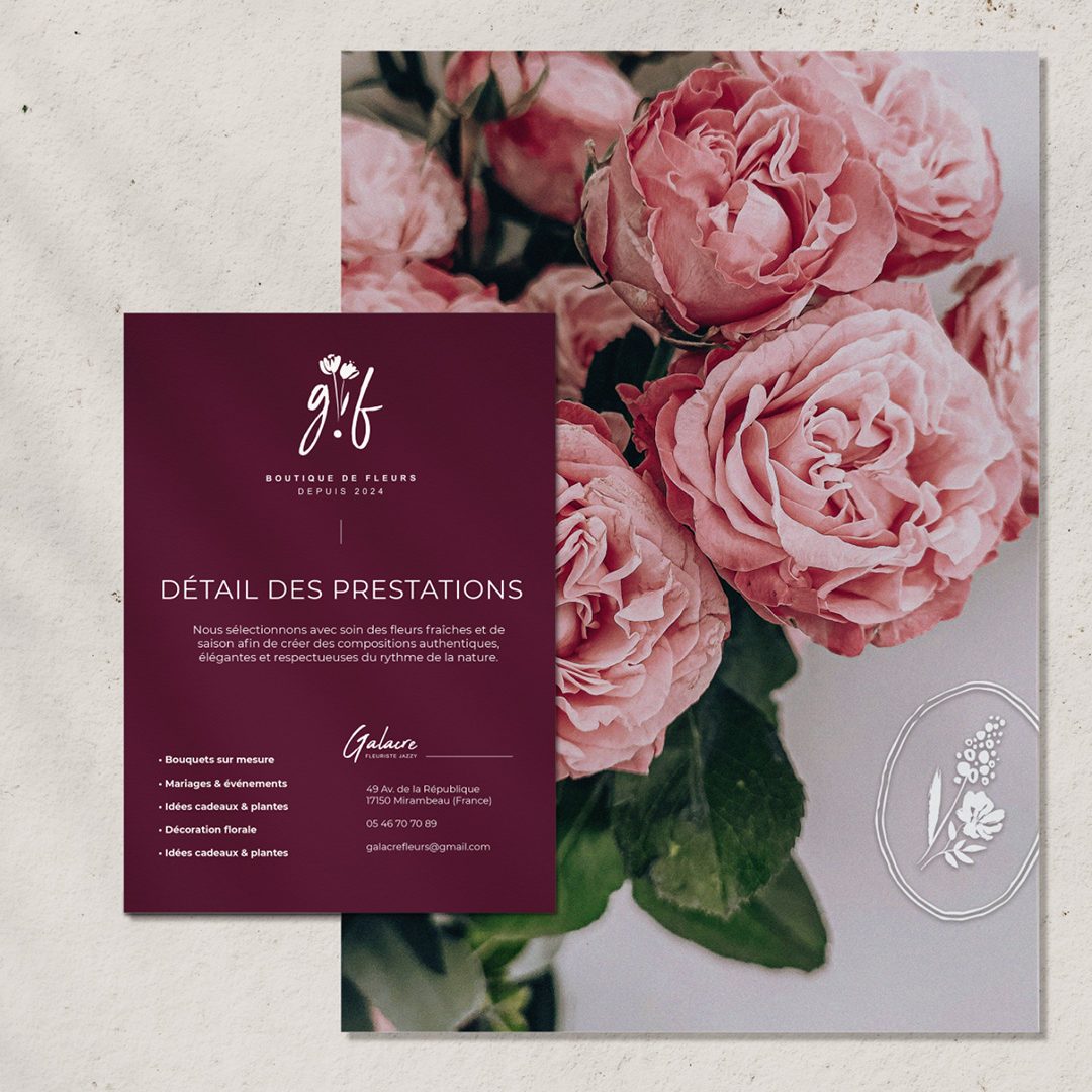 Galacre fleurs mise en situation flyer